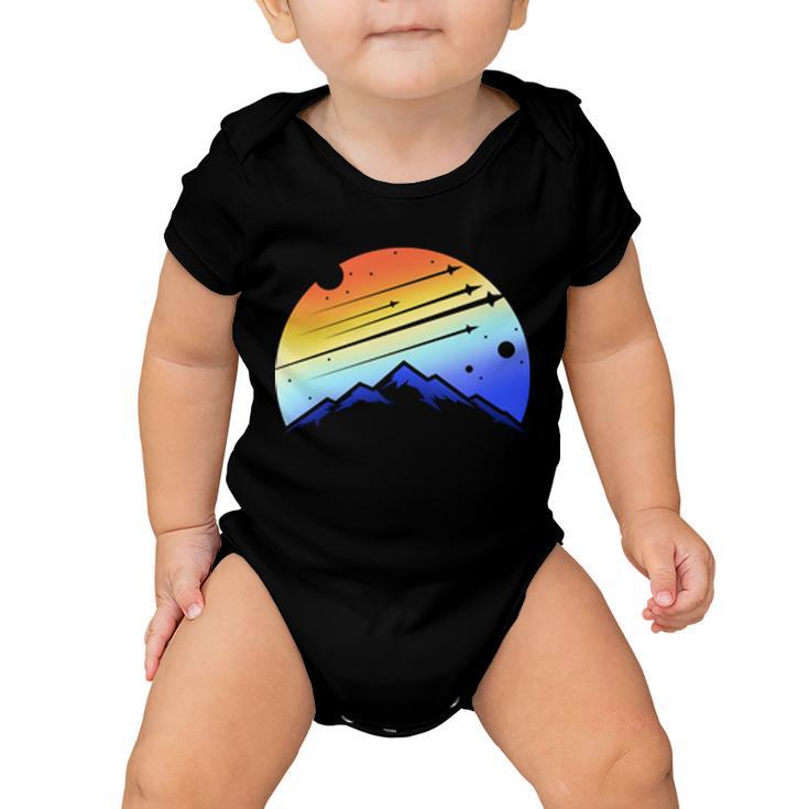 Retro Mountain Stars Baby Onesie