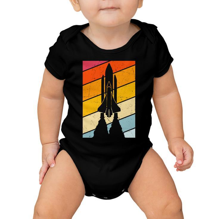 Retro Space Rocket Launch Baby Onesie