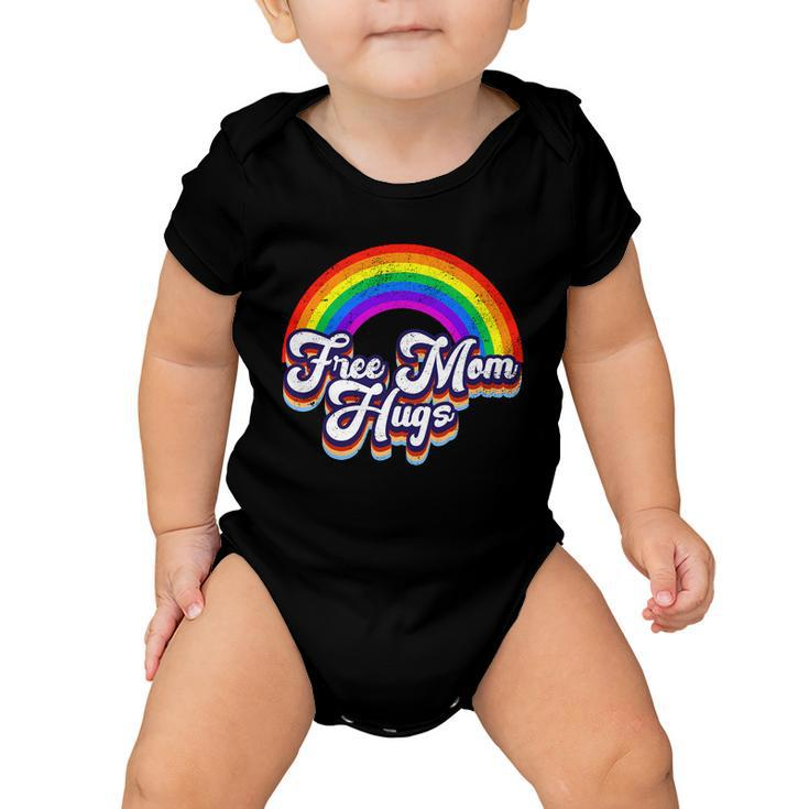 Retro Vintage Free Mom Hugs Rainbow Lgbtq Pride Tshirt Baby Onesie