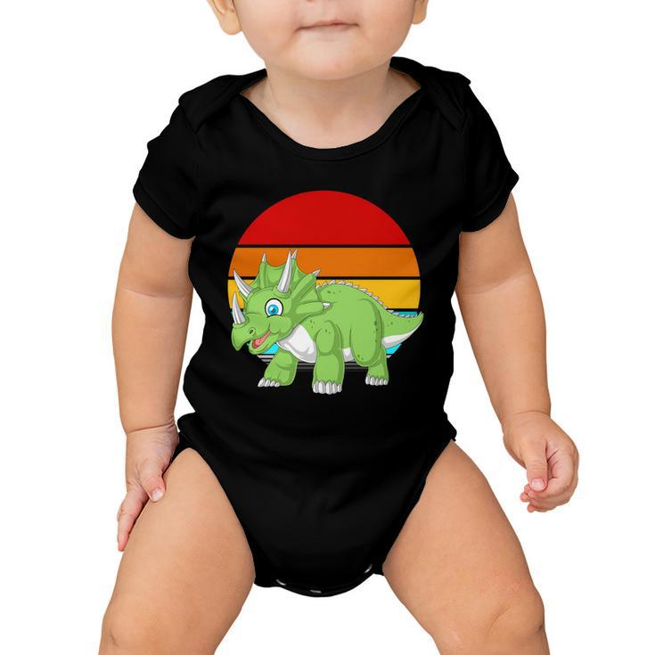 Retro Vintage Triceratops Dinosaur Baby Onesie