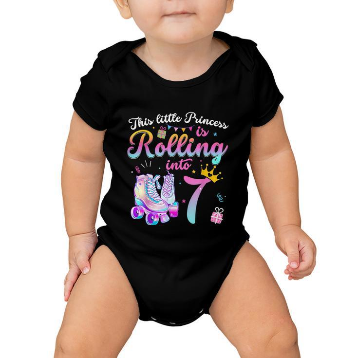 Roller Skate 7Th Birthday Shirt 7 Year Old Girl Party Outfit Baby Onesie