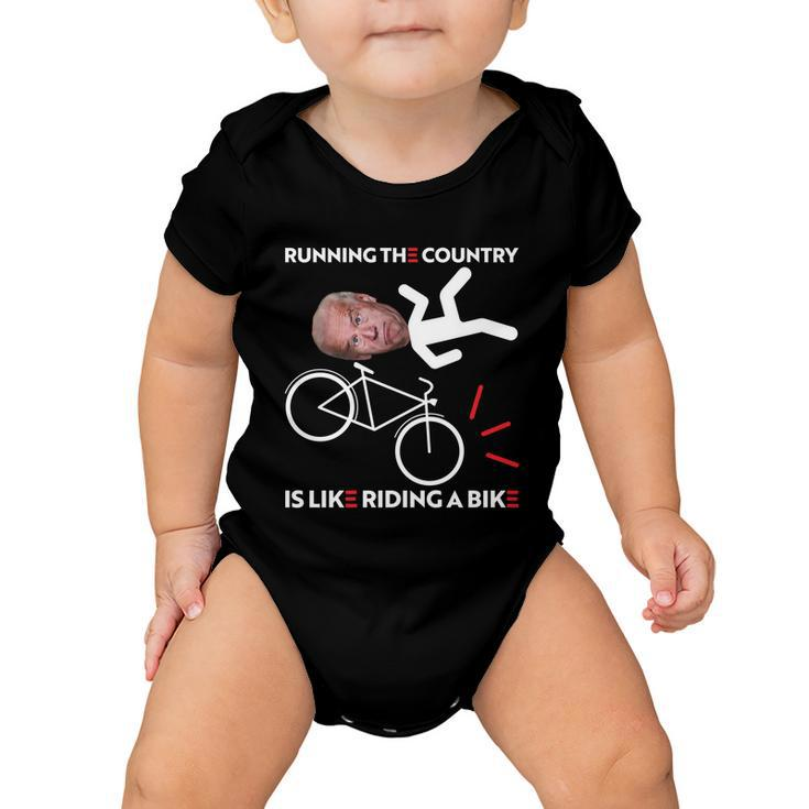 Running The Country Is Like Riding A Bike Funny Biden Meme Baby Onesie