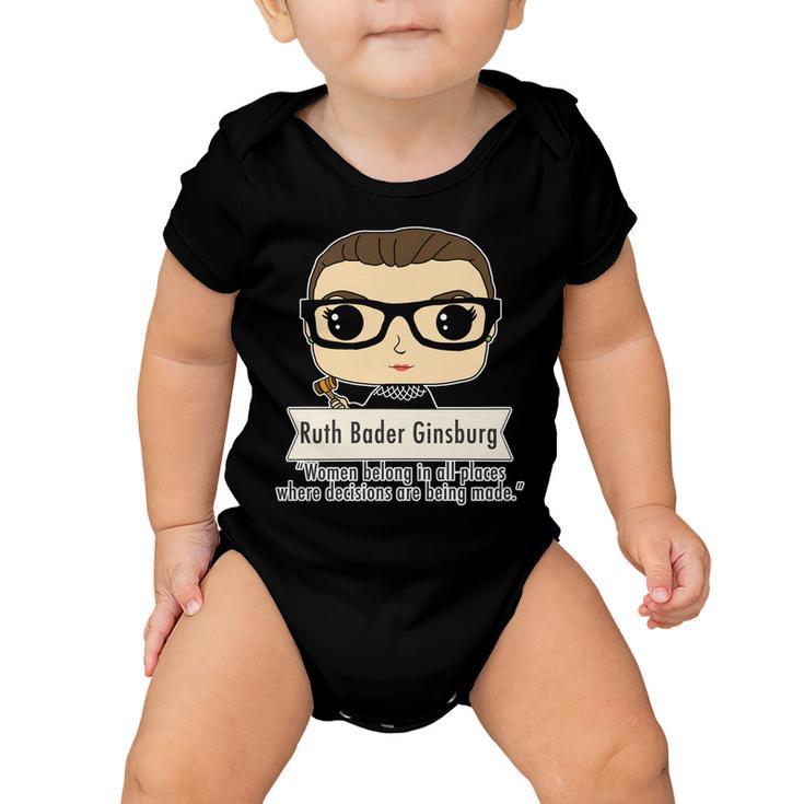 Ruth Bader Ginsburg Cute Cartoon Quote Baby Onesie