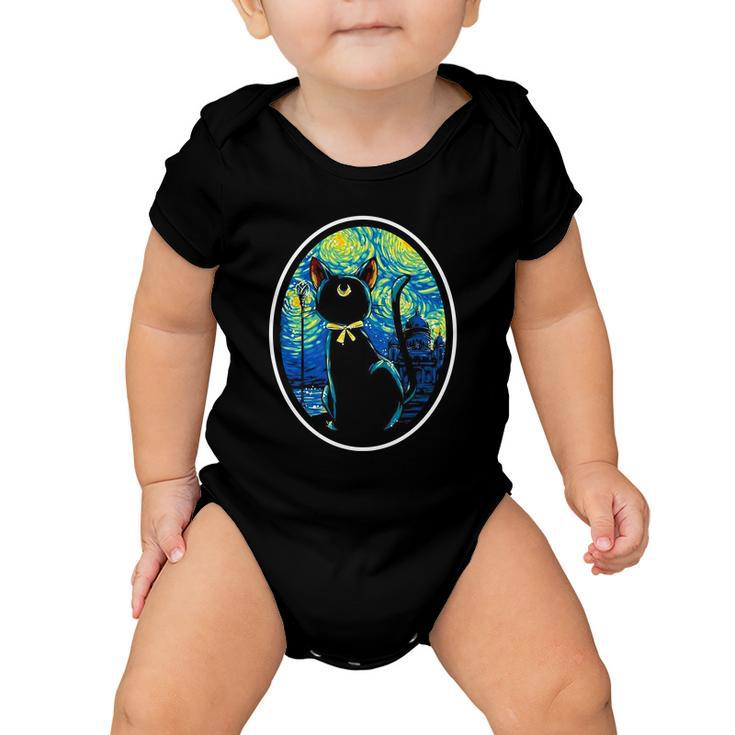 Sailor Moon Cat Starry Night Van Gogh Baby Onesie