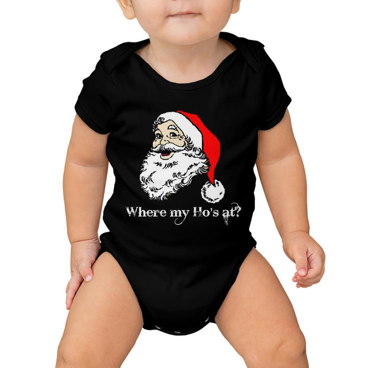 Santas Ho Funny Christmas Tshirt Baby Onesie