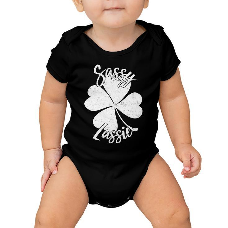 Sassy Lassie Irish Clover St Patricks Day Tshirt Baby Onesie