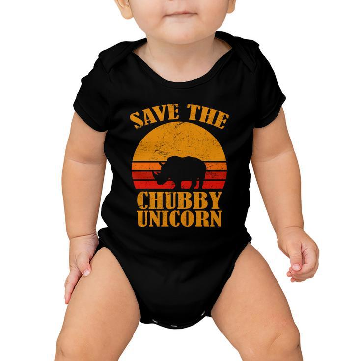 Save The Chubby Unicorn Distressed Sun Tshirt Baby Onesie