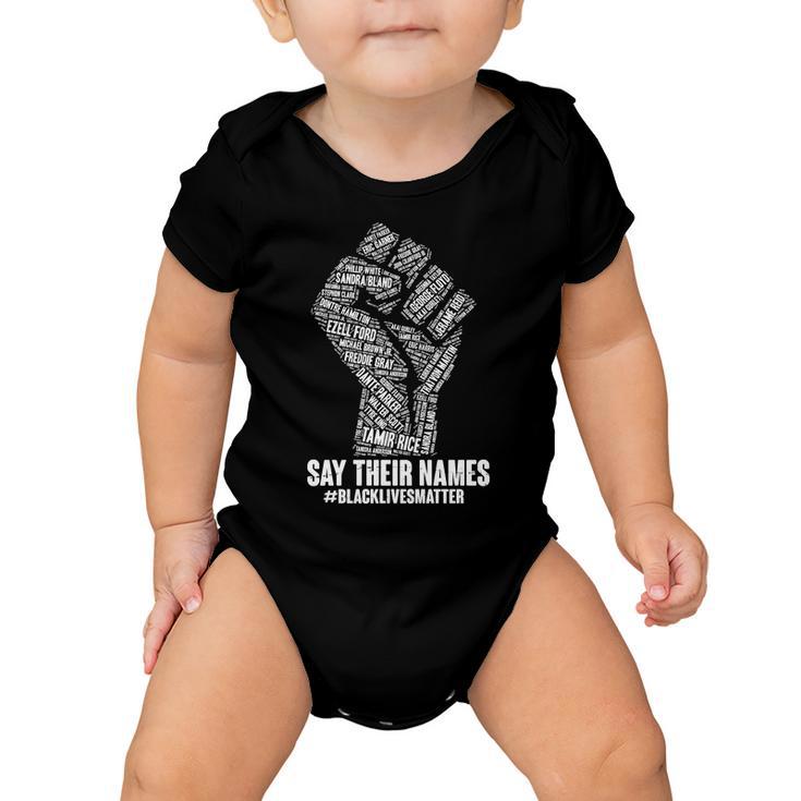 Say Their Names Blacklivesmatter Baby Onesie