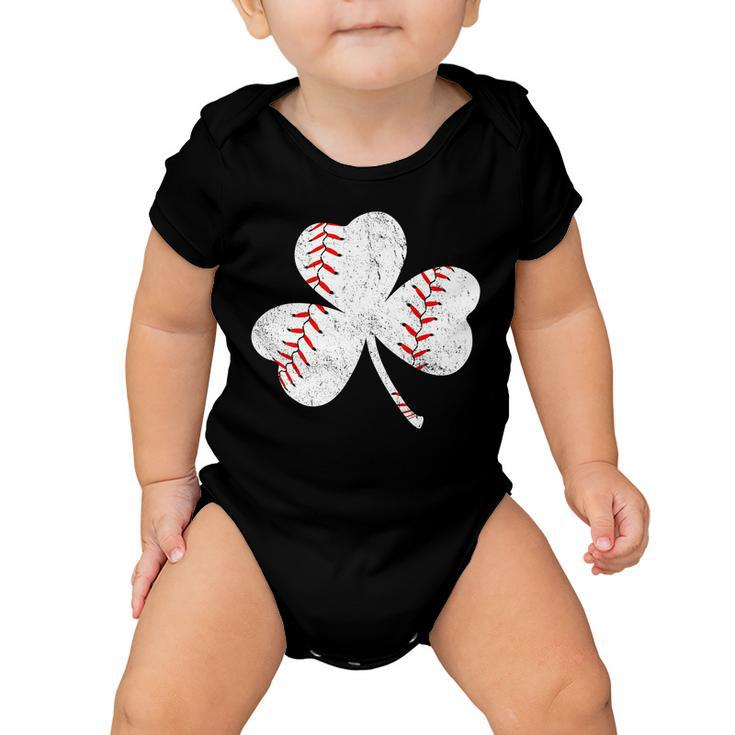 Shamrock Clover Leaf Baseball Tshirt Baby Onesie