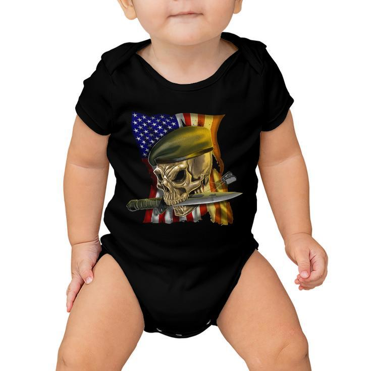 Skull Beret Military Tshirt Baby Onesie