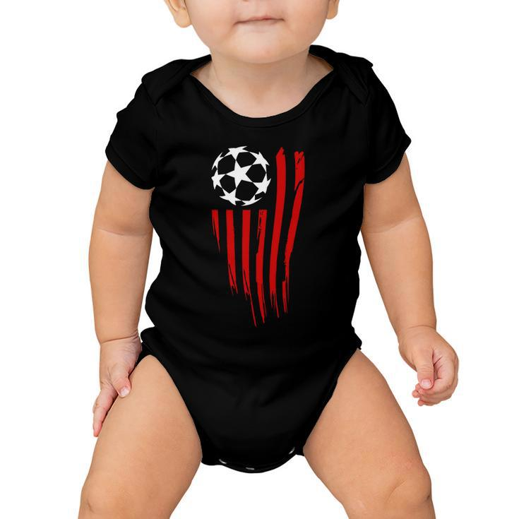 Soccer Ball American Flag Baby Onesie