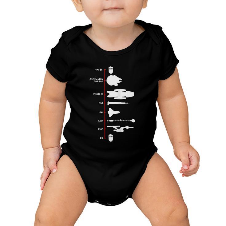 Spaceship Timeline Science Fiction Rocket Baby Onesie