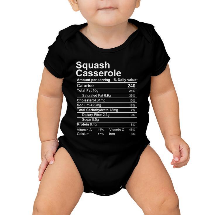 Squash Casserole Nutrition Facts Label Baby Onesie