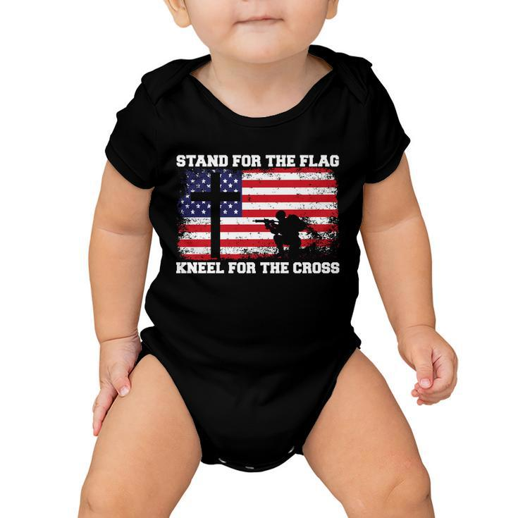 Stand For The Flag Kneel For The Cross Usa Army Tshirt Baby Onesie