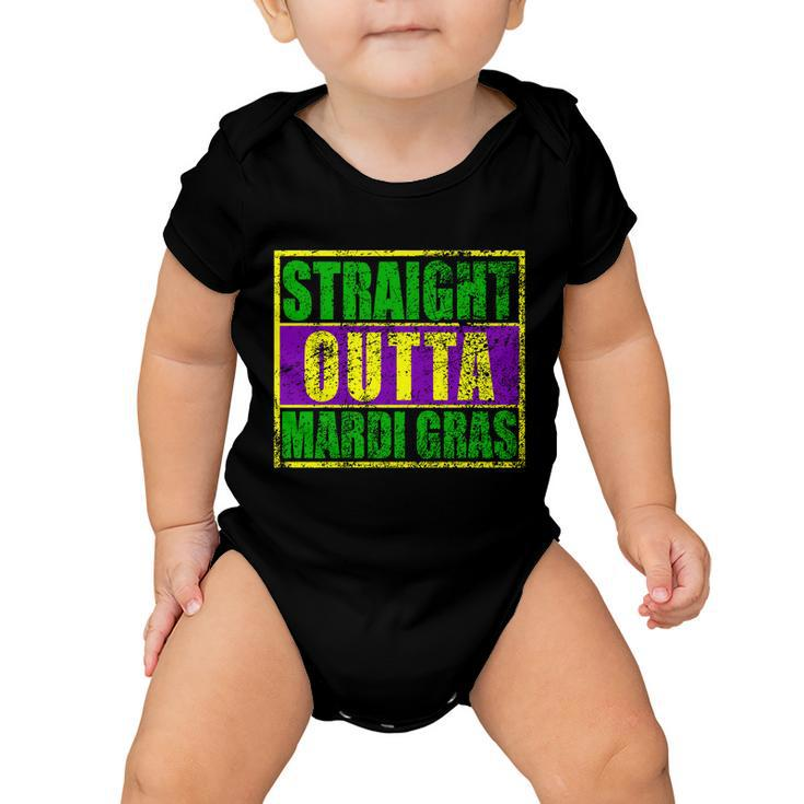 Striaght Outta Mardi Gras New Orleans Party T-Shirt Graphic Design Printed Casual Daily Basic Baby Onesie