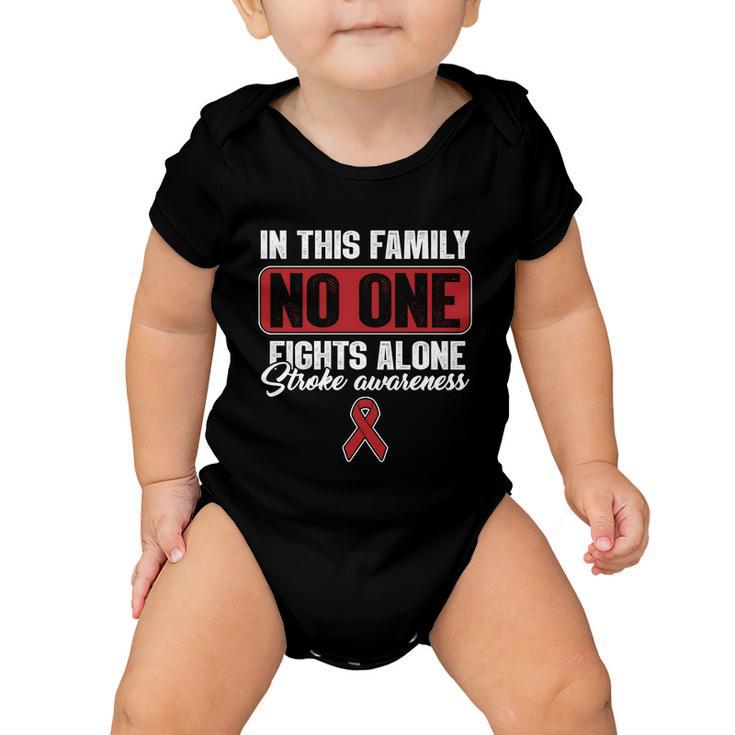 Stroke Awareness Month Family Support No One Fights Alone Gift Baby Onesie