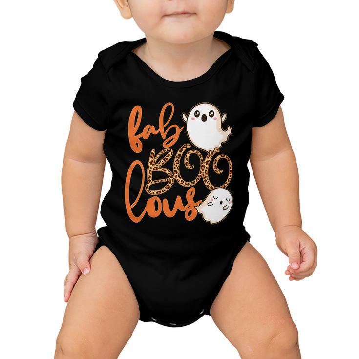 Stylish Leopard Halloween Fab-Boo-Lous Ghost Tshirt Baby Onesie