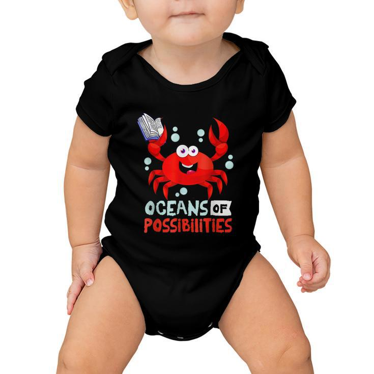 Summer Reading 2022 An Ocean Of Possibilities Cute Prize Crab Baby Onesie