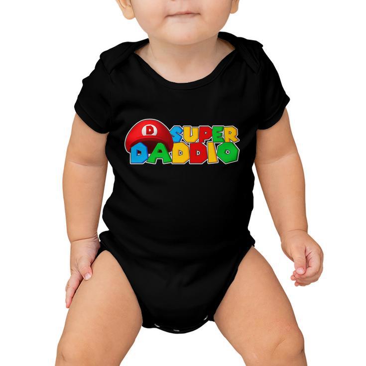 Super Daddio Gamer Dad Tshirt Baby Onesie