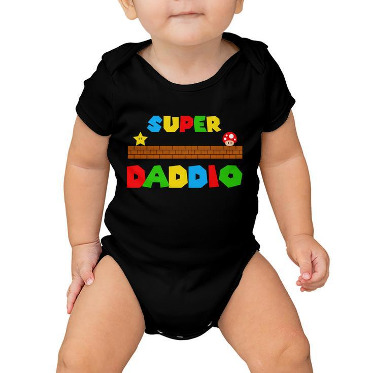 Super Daddio Retro Video Game Tshirt Baby Onesie