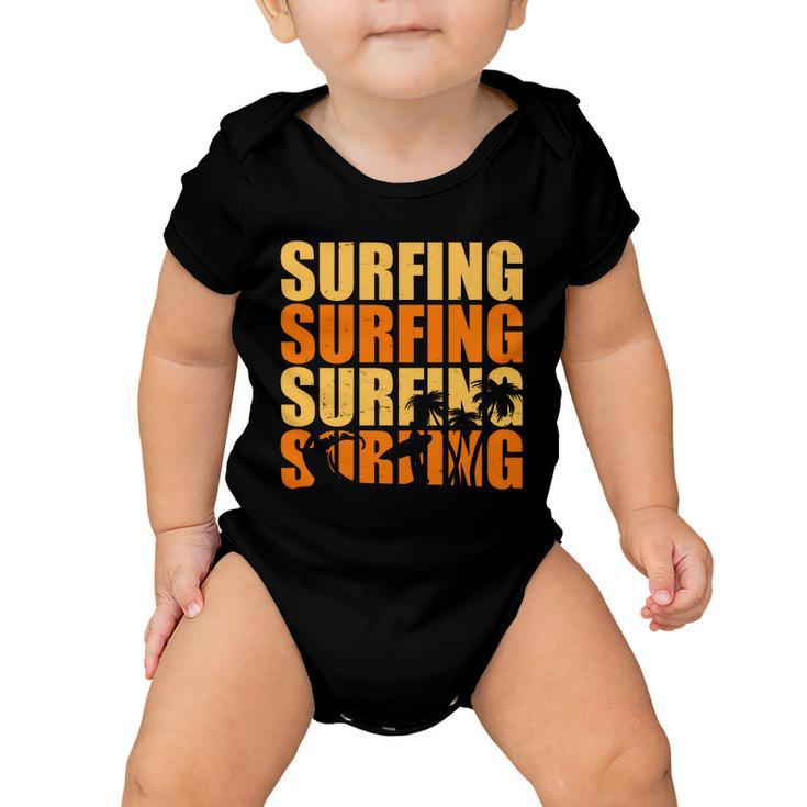 Surfing Retro Beach Baby Onesie