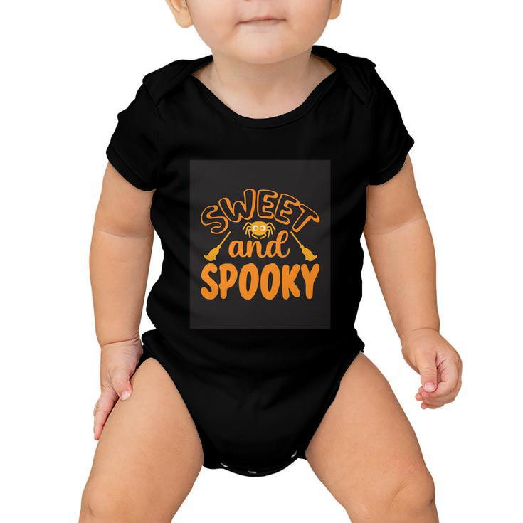 Sweet And Spooky Halloween Quote Baby Onesie