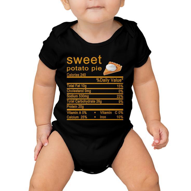 Sweet Potato Pie Nutrition Facts Label Baby Onesie