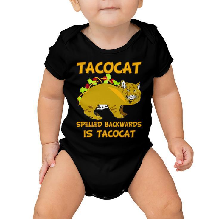 Tacocat Spelled Backwards Funny Cat Tshirt Baby Onesie