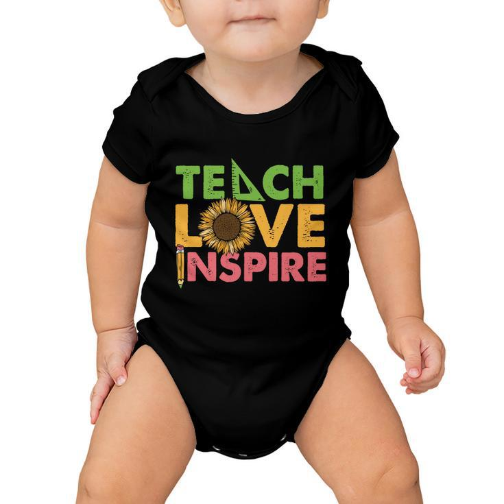 Teach Love Inspire Teacher Sunflower Graphic Plus Size Shirt For Teacher Female Baby Onesie