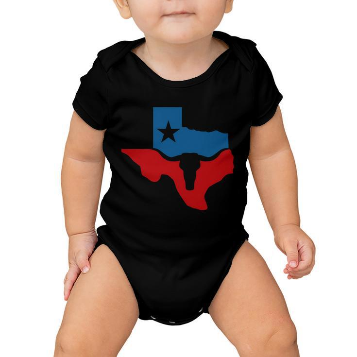 Texas Flag Longhorn Logo Baby Onesie
