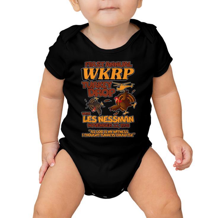 Thanksgiving 1St Annual Wkrp Turkey Drop Tshirt Baby Onesie