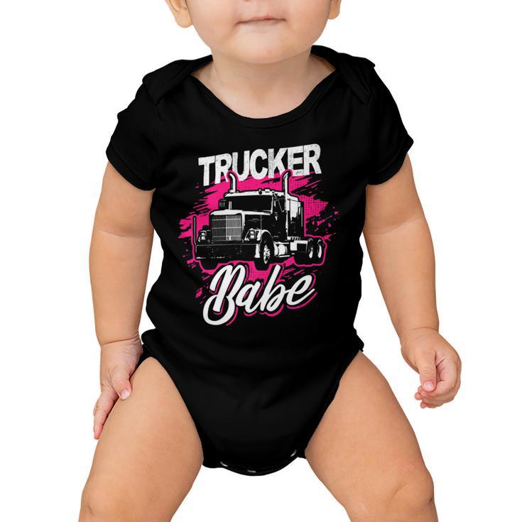 Trucker Trucker Babe Female Truck Driver Woman Trucker Baby Onesie