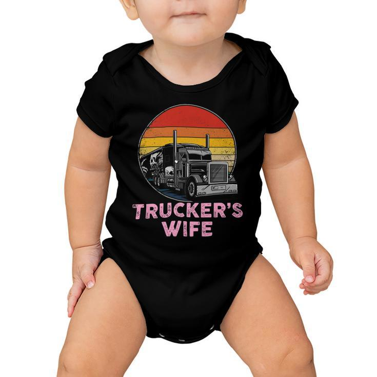 Trucker Truckers Wife Retro Truck Driver Baby Onesie