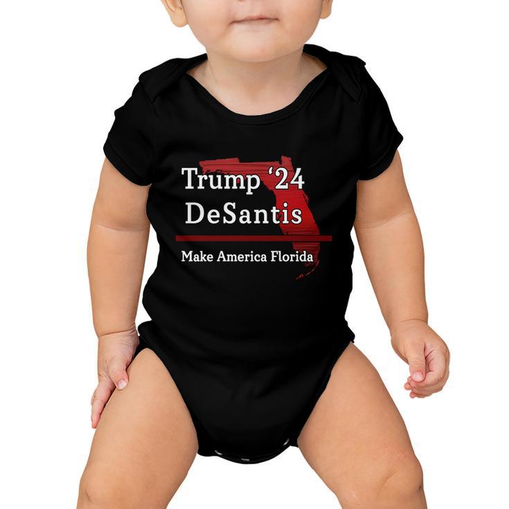 Trump Desantis 2024 Make America Florida State Tshirt Baby Onesie