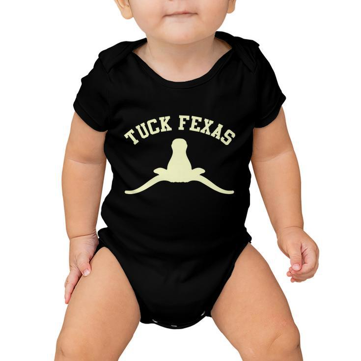 Tuck Fexas Horns Down Texas Tshirt Baby Onesie