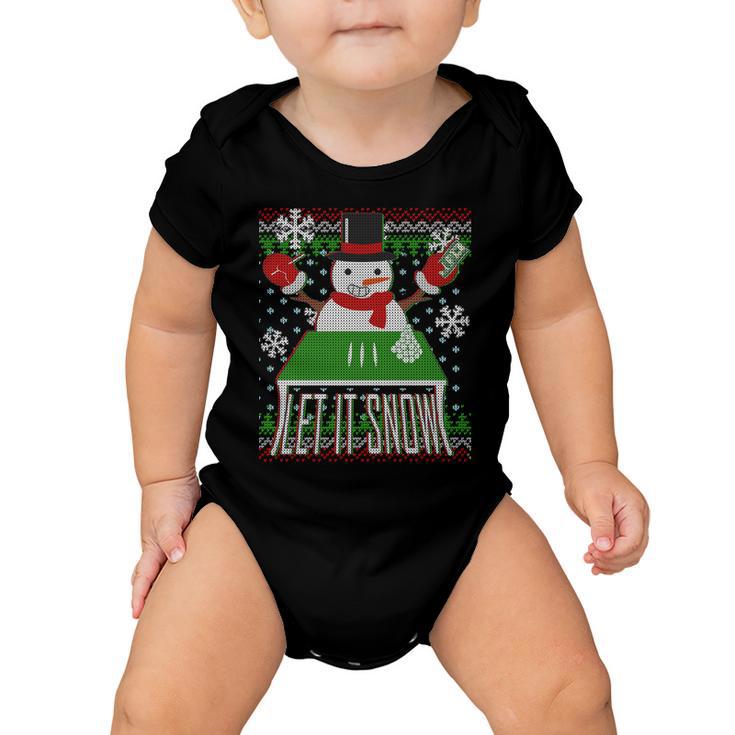 Ugly Christmas Sweater Let It Snow Frosty Snowman On Drugs Baby Onesie