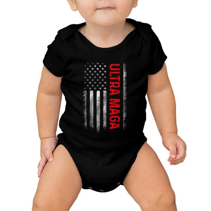 Ultra Maga American Flag Anti Joe Biden Tshirt Baby Onesie