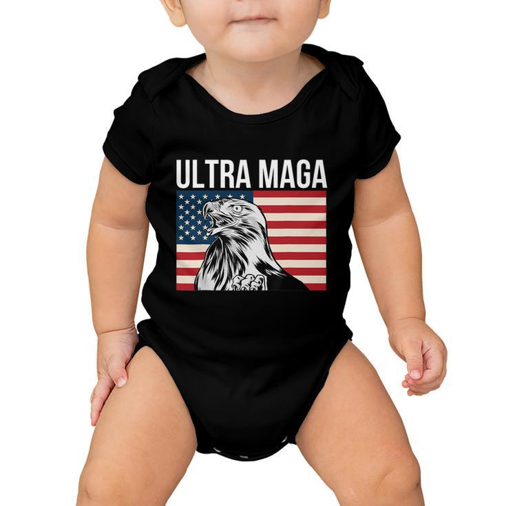 Ultra Maga Patriot Patriotic Agenda 2024 American Eagle Flag Baby Onesie