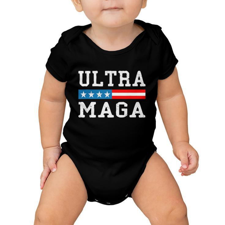 Ultra Mega Patriotic Trump 2024 Republicans American Flag Cute Gift Baby Onesie