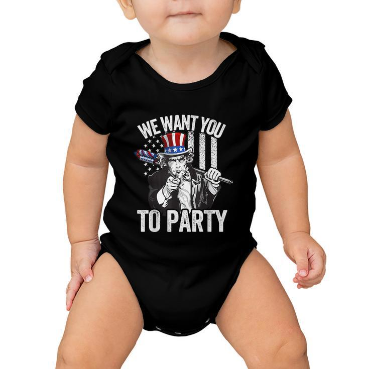 Uncle Sam Firework 4Th Of July Shirt Men American Usa Flag Baby Onesie