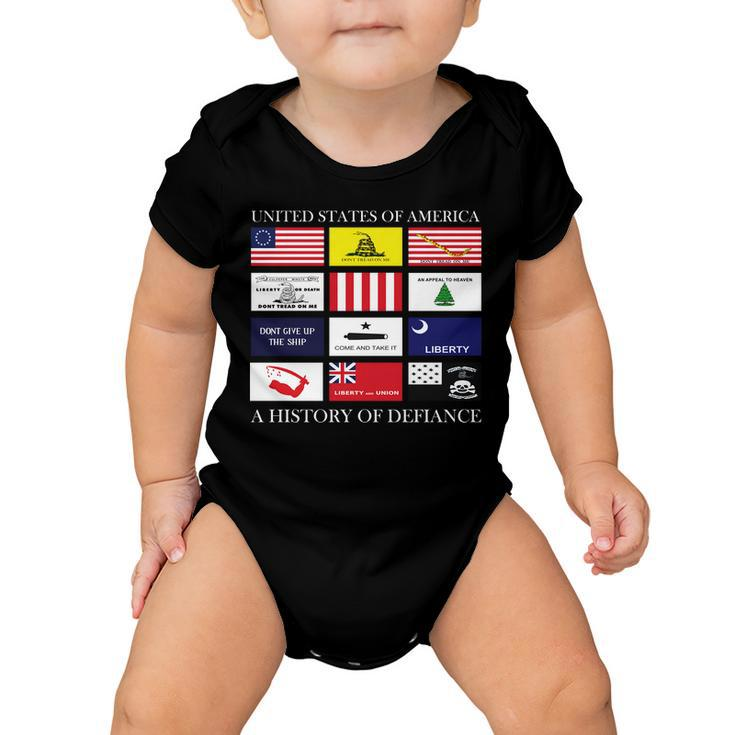 United States Of America A History Of Defiance Baby Onesie