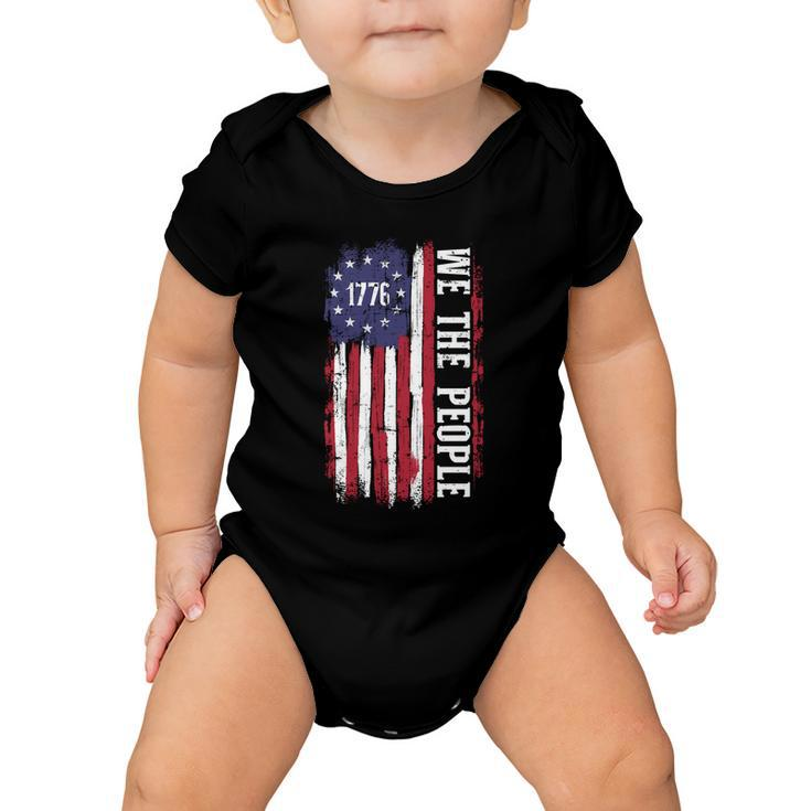 Us American Flag 1776 We The People For Independence Day Gift Baby Onesie