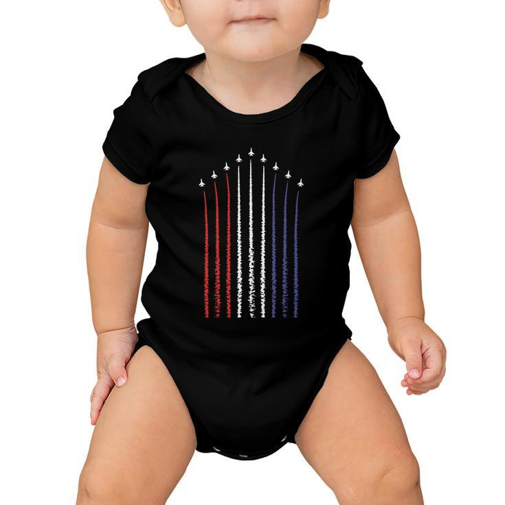 Us American Flag With Fighter Jets For 4Th Of July Gift Baby Onesie