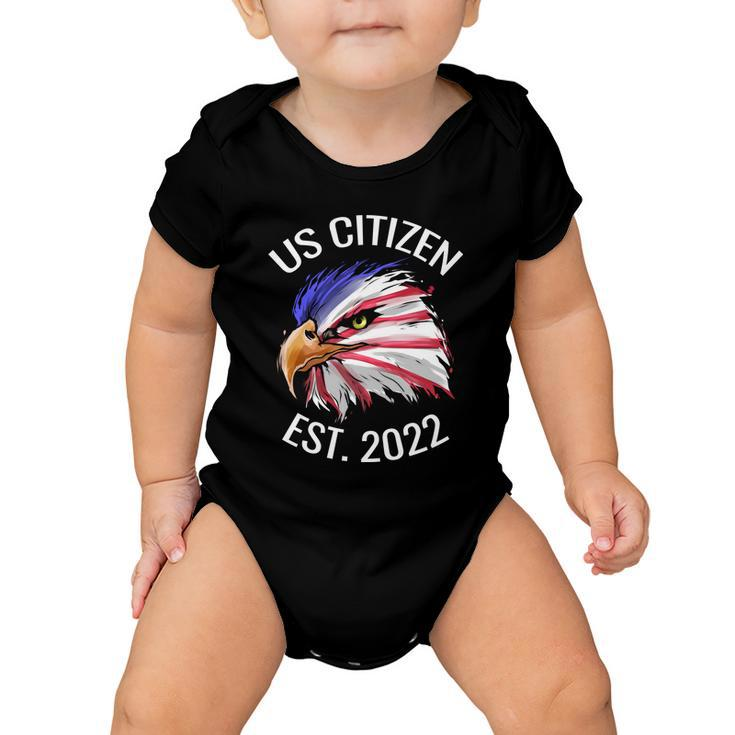 Us Citizen Est 2022 Eagle In Colors Of Us Flag Patriotic Gift Baby Onesie