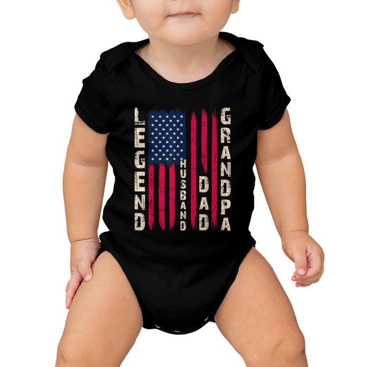 Usa Flag Fathers Day Dad The Legend Husband Dad Grandpa Baby Onesie
