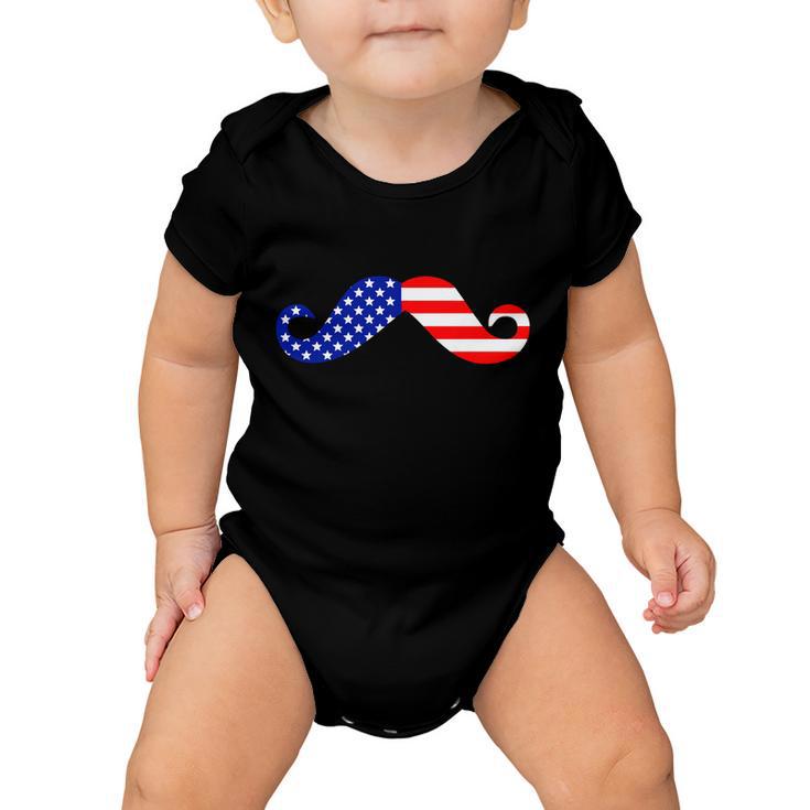 Usa Mustache American Stache Tshirt Baby Onesie