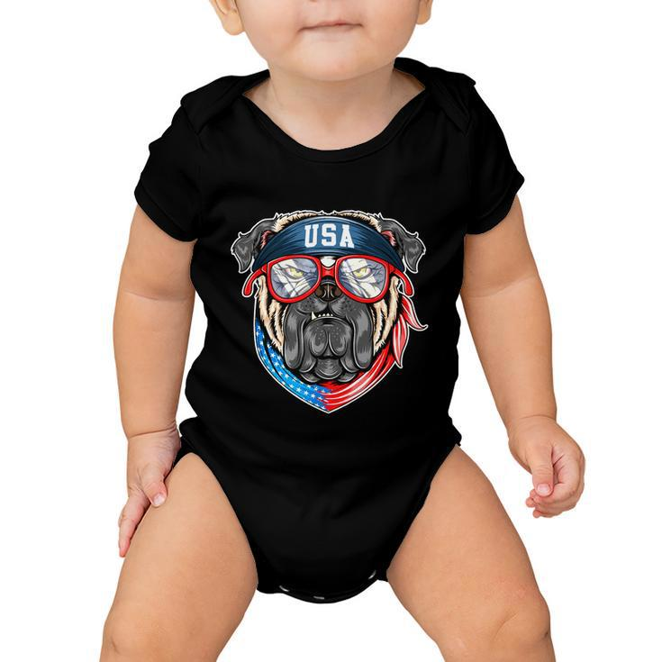 Usa Pitbull Dog Graphic Fourth Of July American Independence Day Plus Size Shirt Baby Onesie
