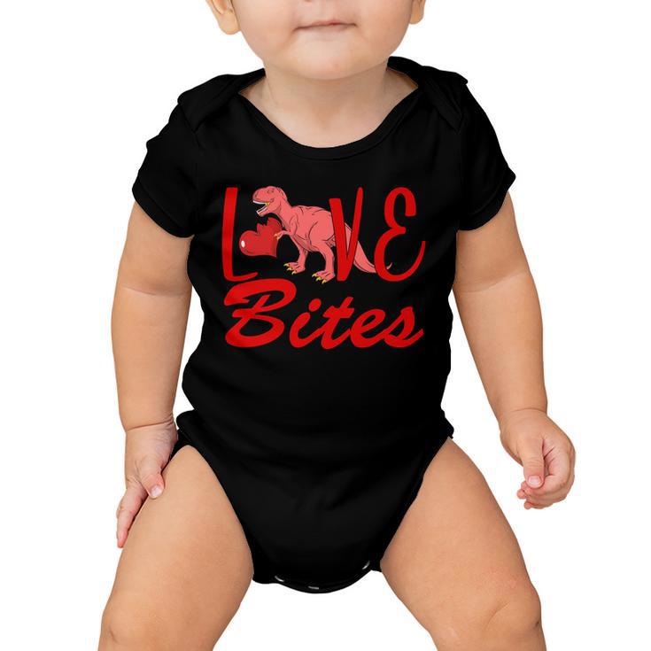 Valentines Day Love Bites Dinosaur Baby Onesie