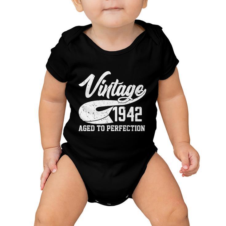 Vintage 1942 Aged To Perfection 80Th Birthday Baby Onesie