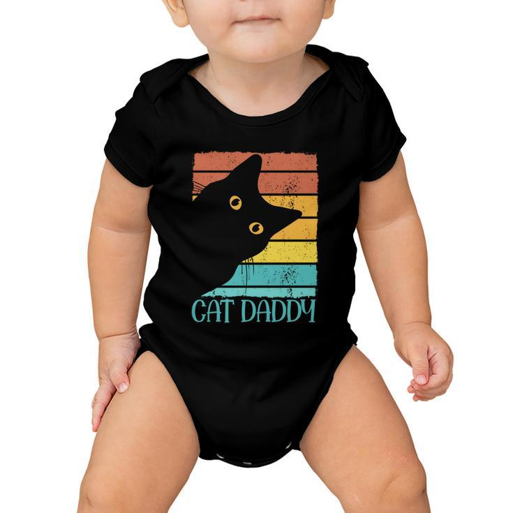 Vintage Cat Daddy Funny Cat Lover Gift Cat Dad Fathers Baby Onesie
